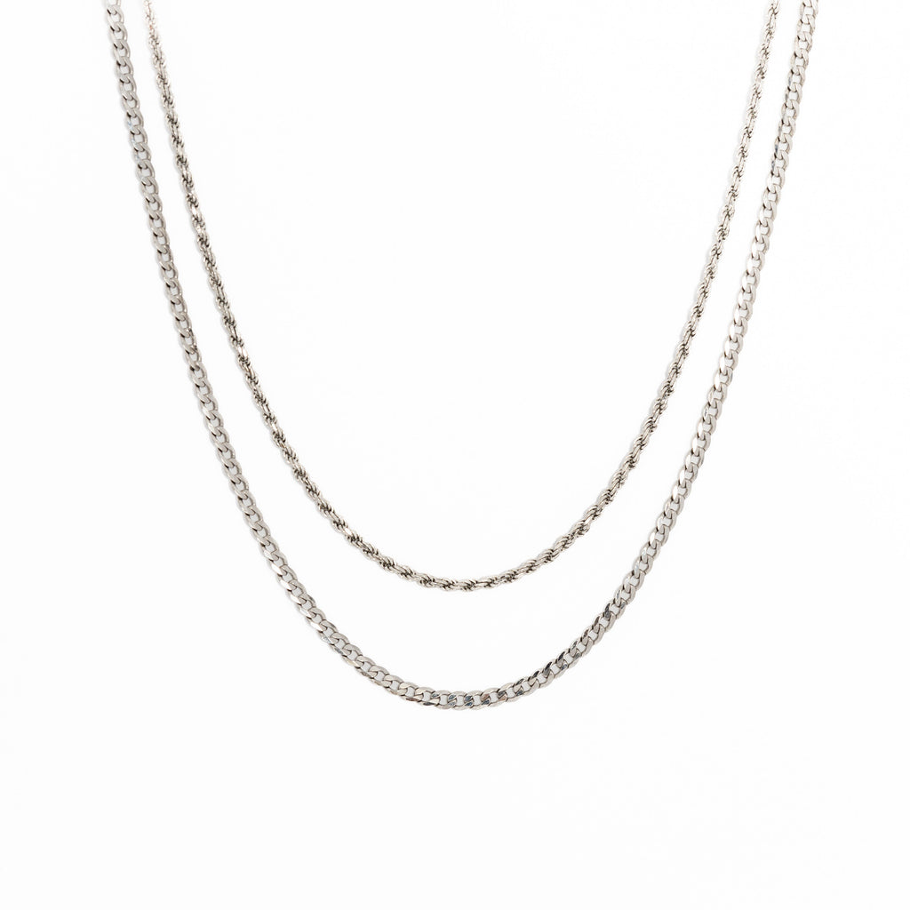 Rope Chain Necklace | Rope Chain Bracelet | Outspoke Official Rhodium / 22 x 24