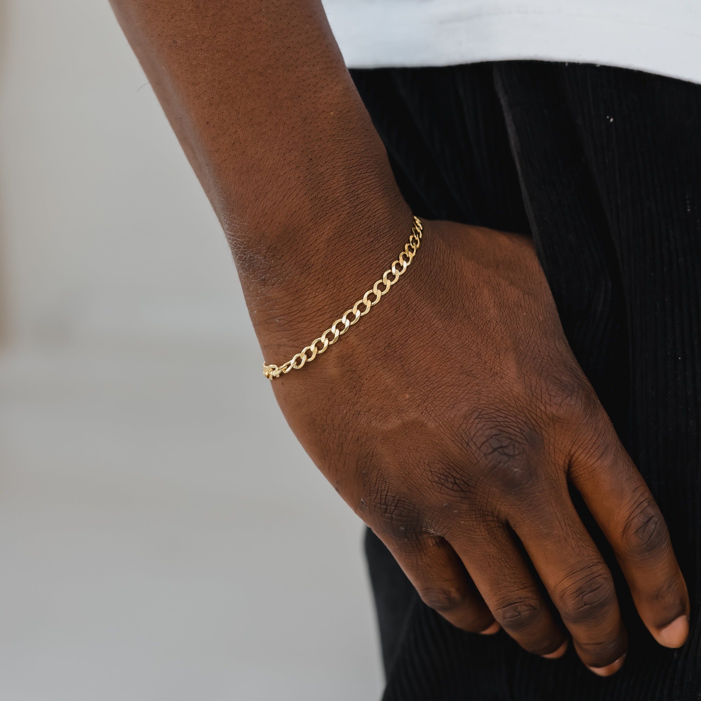 14k Gold Curb Bracelet | Solid Curb Bracelet | Outspoke Official